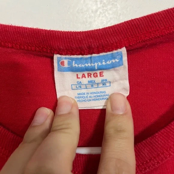 2/$30 Champion Men’s Large Classic Red Crewneck Shirt - Picture 2 of 6